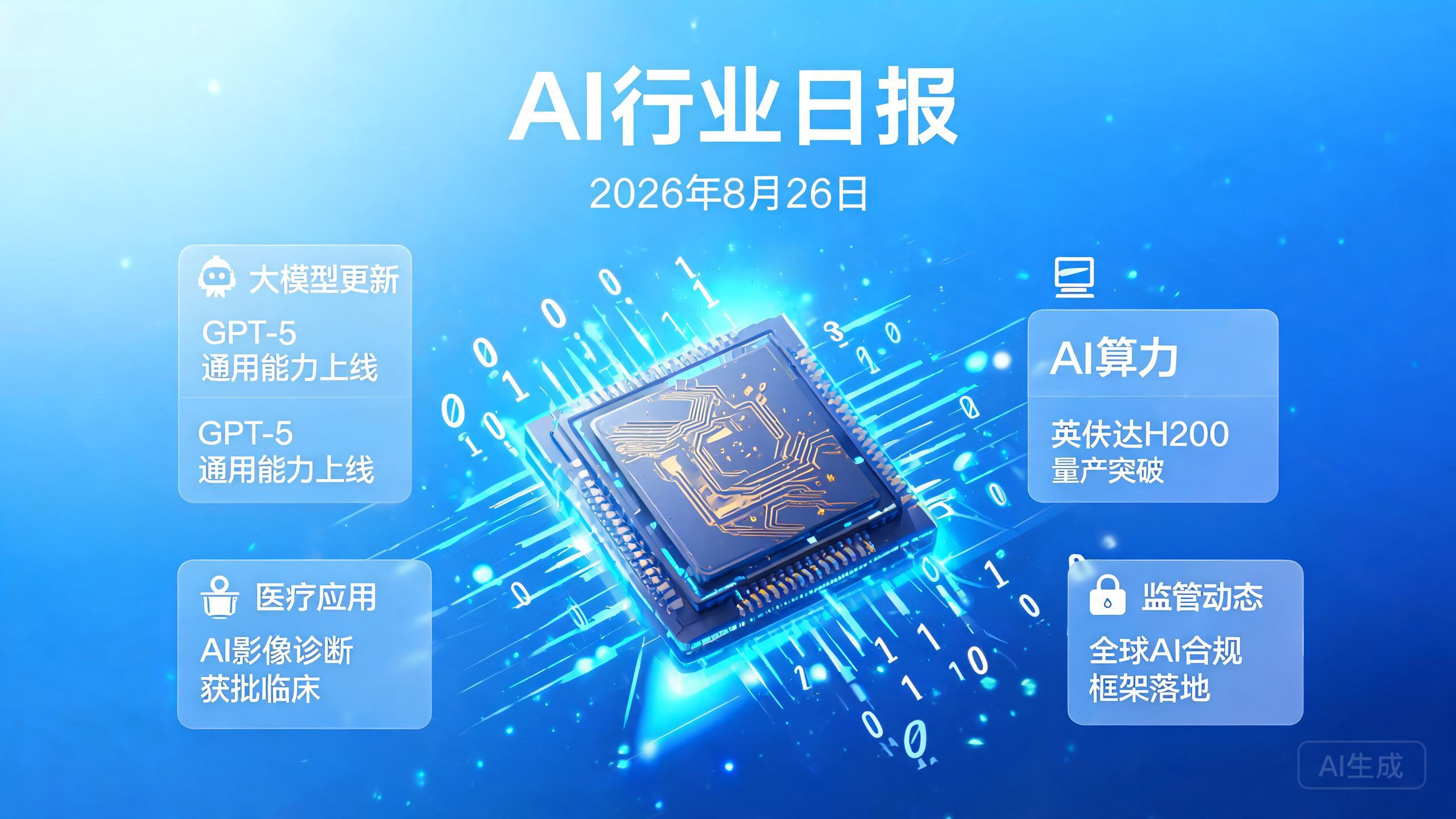 AI日报 2026-08-26（最终版）：OpenAI自研芯片Jalapeño首测打爆英伟达、软银200亿美元加注OpenAI、英伟达Vera Rubin实测成本降35倍